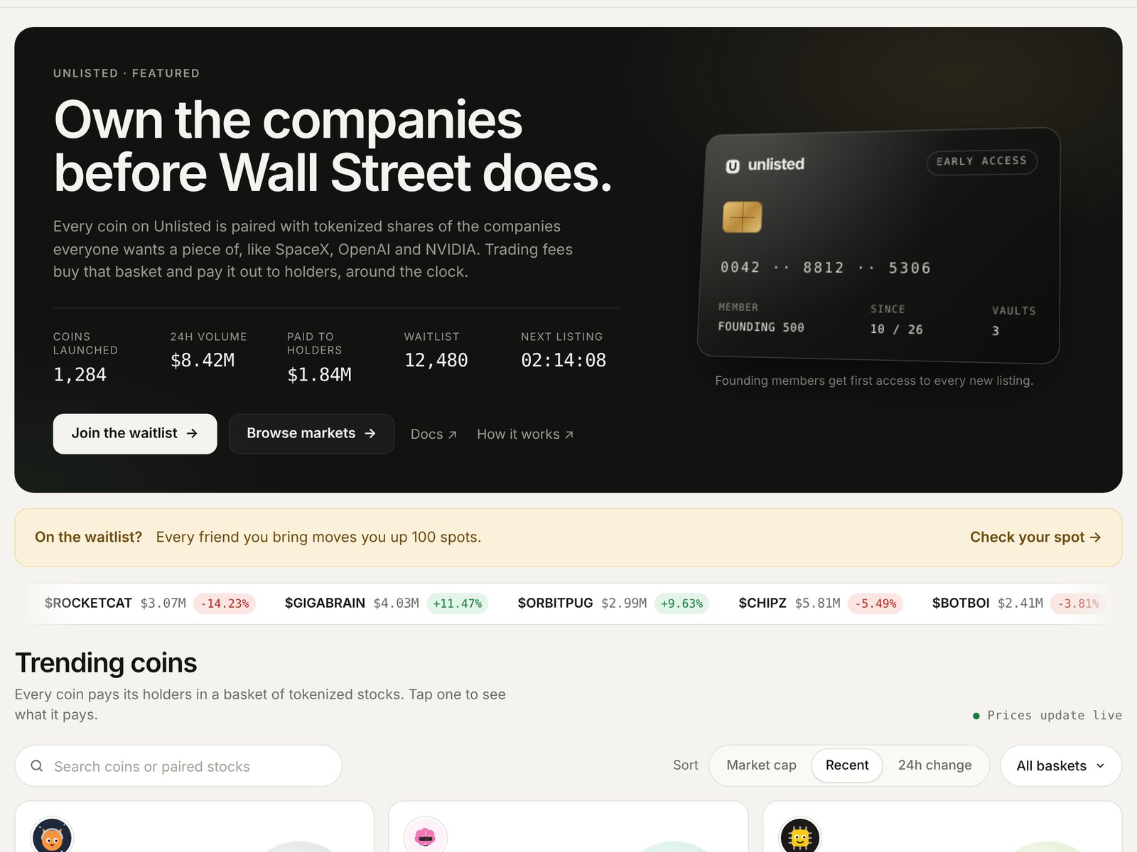 Unlisted concept website